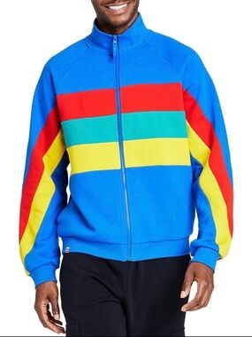 Lego x Target Men’s XL Colorblock Track Jacket Blue Retro Full Zip